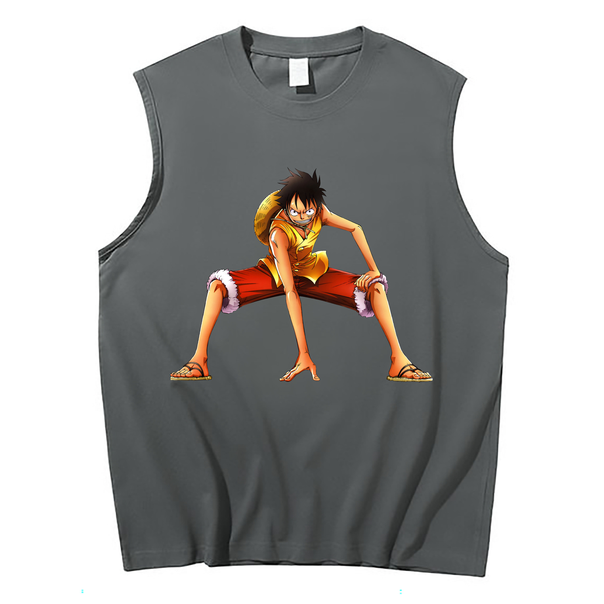 ワンピース モンキー・D・ルフィ ONE PIECE Monkey D. Luffy コットン100％タンクトップ（フロントプリント）